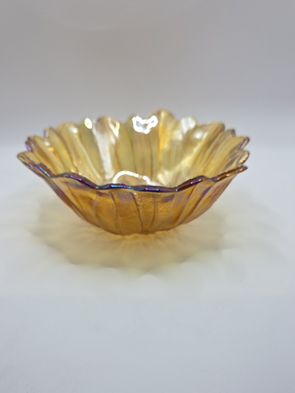 Indiana Glass Lily Pons Sunflower Amber Bowl. Vintage 1960's